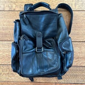 Black Leather Vintage Backpack